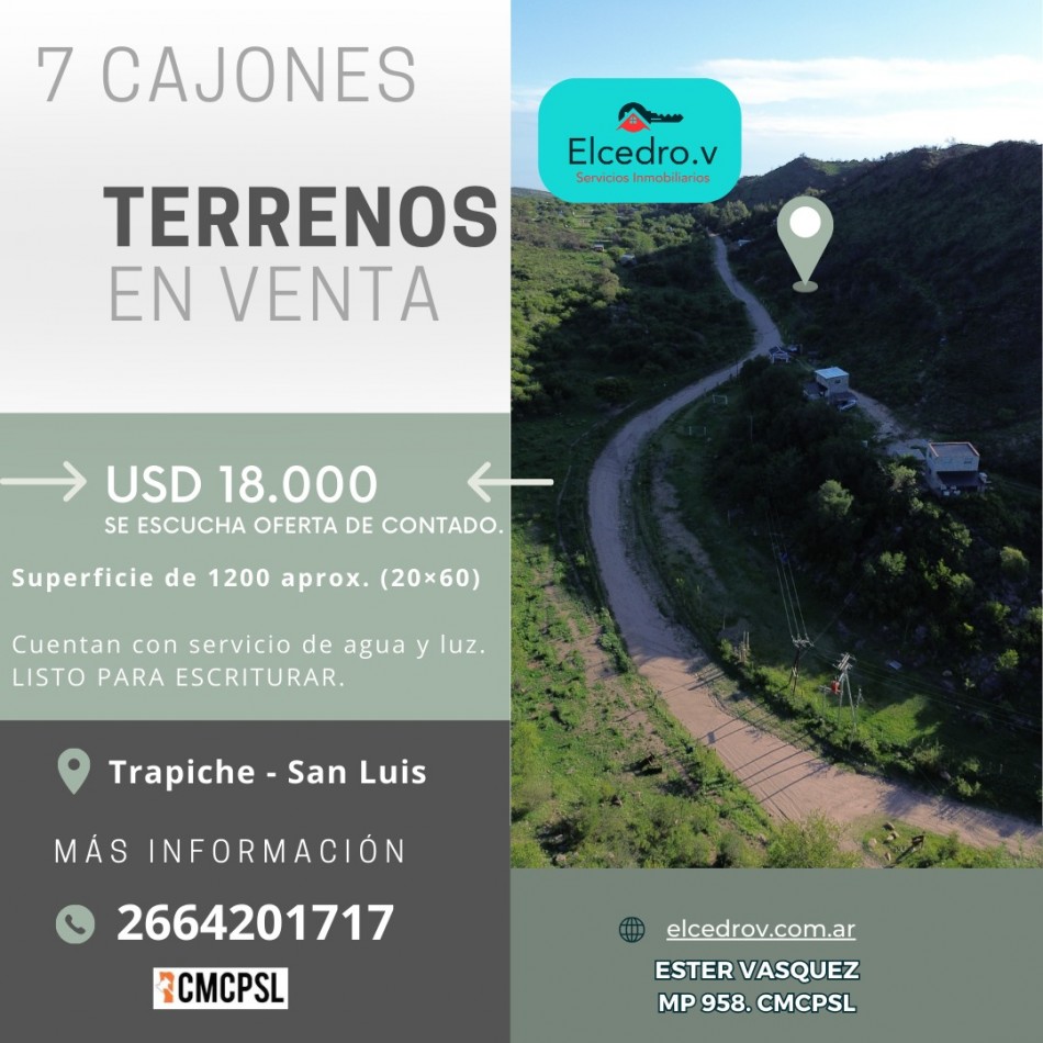 Foto Terreno en Venta en El Trapiche, San Luis - U$D 18.000 - pix109608904 - BienesOnLine