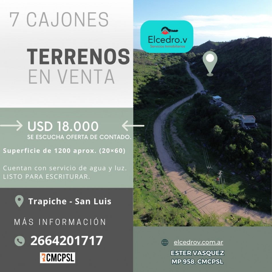 venta de lotes 7 cajones Trapiche - San Luis