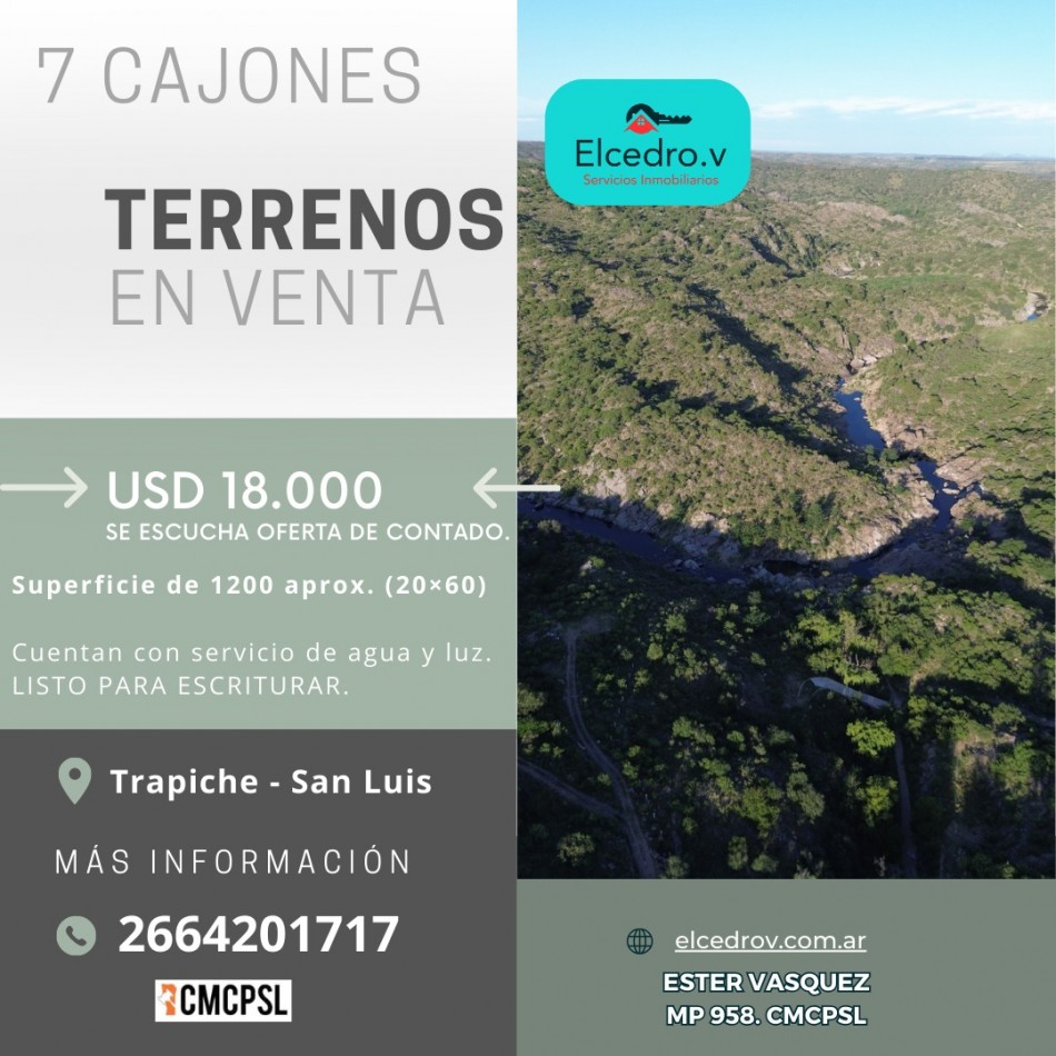 venta de lotes 7 cajones Trapiche - San Luis