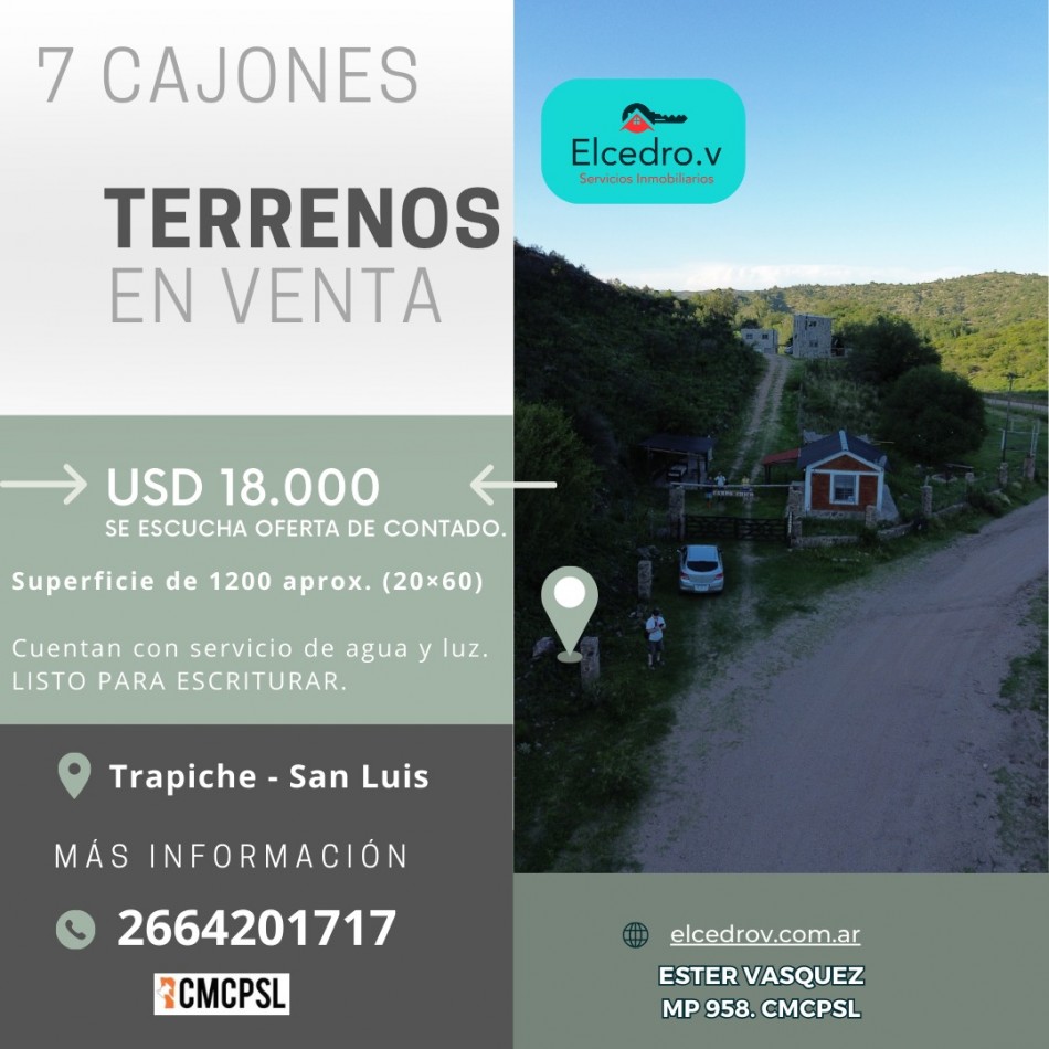 venta de lotes 7 cajones Trapiche - San Luis